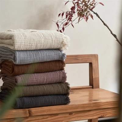 Allison Tassel Cotton Blanket