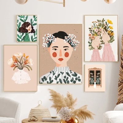 Boho Fashion Girl Canvas Print