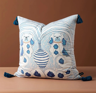 Blue Dog Pillow Cover