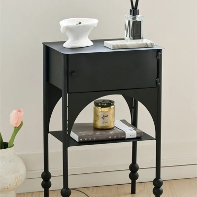 Deven Black Side Table
