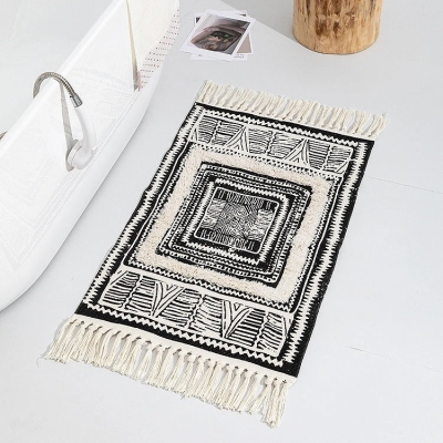 Boho Dream Floor Mat - Black