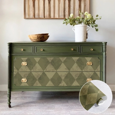 Oriana Green Plaid Wallpaper