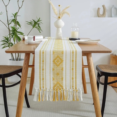 Boho Table Runner with Tassels