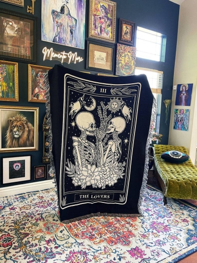 Skull Lover WovenThrow Blanket