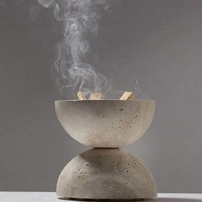 Travertine Incense Burner