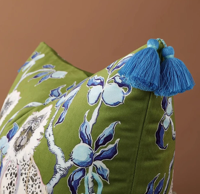Green Monkey Pillow Cover