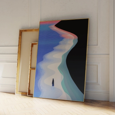 Charlene Blue Abstract Canvas Print