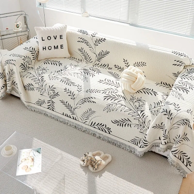 Leafy Chenille Sofa Cover