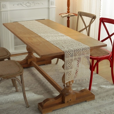 Tassel Décor Crochet Table Runner