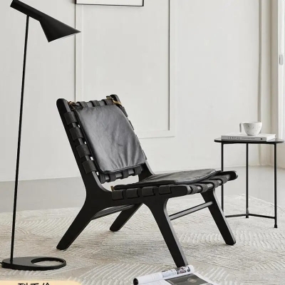 Muriel Leather Saddle Chair