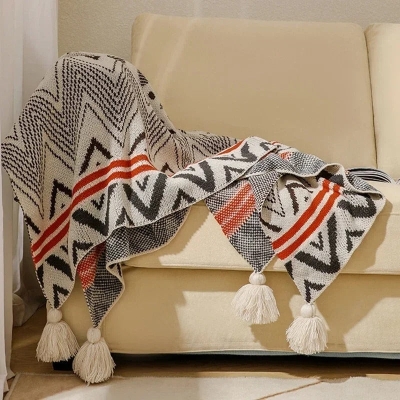 Morisse Bohemian Knitted Throw Blanket