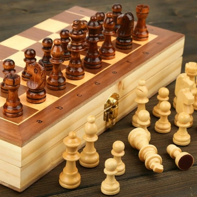 Wooden Folding Chess Set