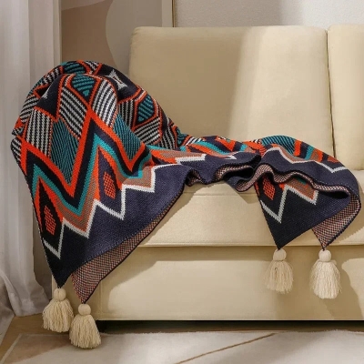 Morisse Bohemian Knitted Throw Blanket