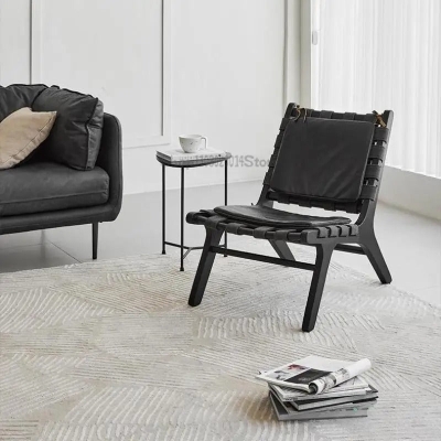 Muriel Leather Saddle Chair