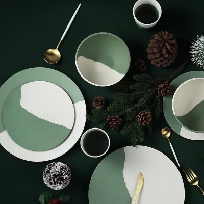 Bamboo Dinning Plate Set