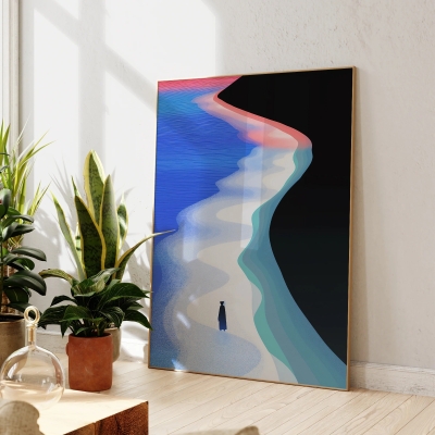 Charlene Blue Abstract Canvas Print