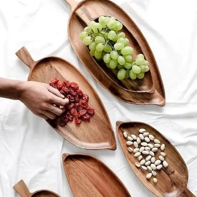 Leaf shaped Wooden Serving Tray