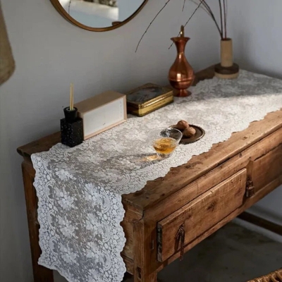 Vintage White Lace Table Runner