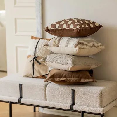 Hand-Woven Leather Cushion Cover Collection
