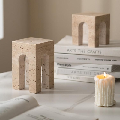 Travertine Arch Bookend