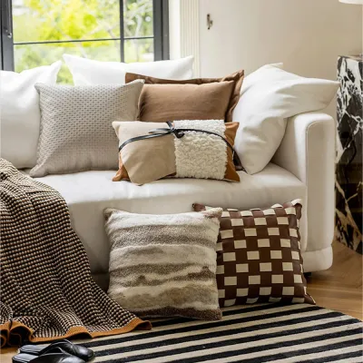 Hand-Woven Leather Cushion Cover Collection