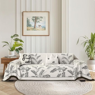 Leafy Chenille Sofa Cover