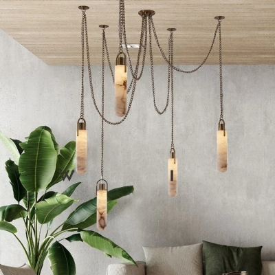 Yadira Black & White Marble Chandelier