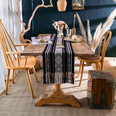 Boho Table Runner with Tassels