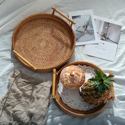 Ubud Round Rattan Tray