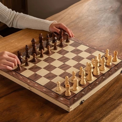Wooden Folding Chess Set