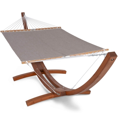 Quick Dry Hammocks with 14ft Wooden Stand for Poolside, 475lbs
