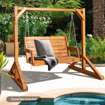 Outdoor Wooden Porch Swings for Garden & Backyard, 600lb Capacity
