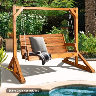 Heavy Duty Wooden Swing Frame for Outdoor and Backyard, 800 lbs
