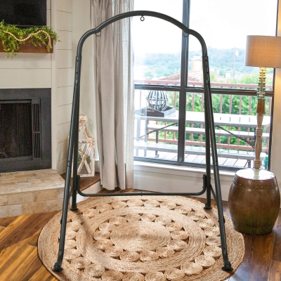 Multi-Use Hammock Chair Stand for Outdoor Indoor, 400lbs, Black