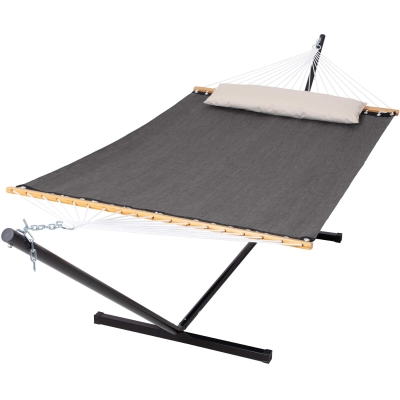 Quick Dry Hammock with Stand for Outside and Backyard, 450 lbs Capacity