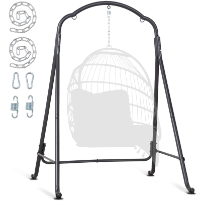 Multi-Use Hammock Chair Stand for Outdoor Indoor, 400lbs, Black