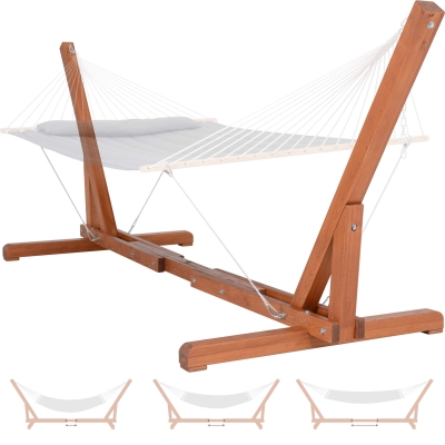 12-14 Ft Adjustable Wooden Hammock Stand, 475 lbs Capacity