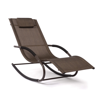 Outdoor Lounge Chair with Detachable Pillow for Patio, Lawn and Pool