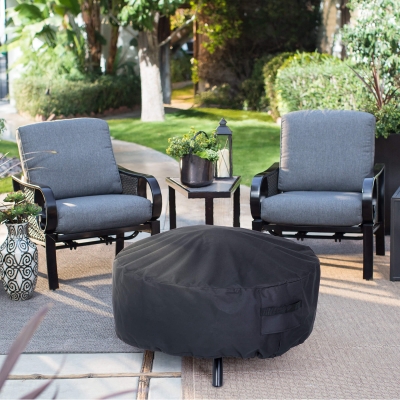 Fire Pit Cover Round with Waterproof Laminated Coating, UV Resistant