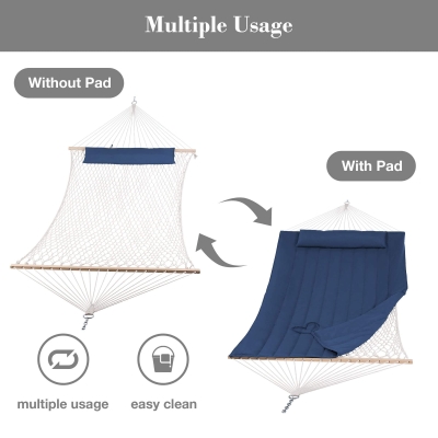 15ft Enlarge Hammocks with Hardwood Spreader Bar Outdoor
