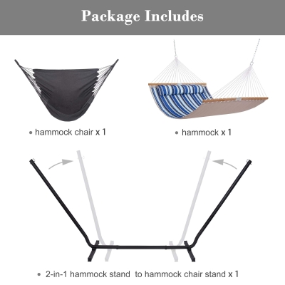 2-in-1 Stand Alone Hammock and Stand for Backyard, Patio
