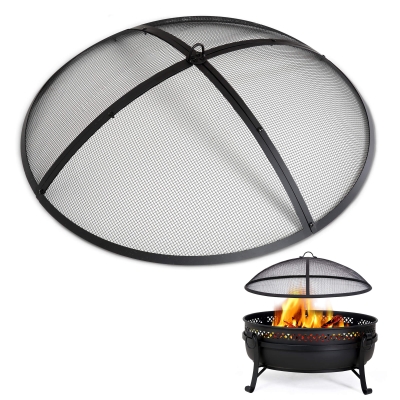 Heavy-Duty Steel Fire Pit Spark Screen Cover Accessory for Outdoor and Patio