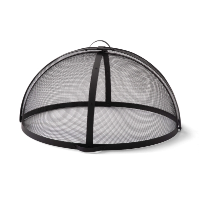 Outdoor Metal Fire Pit Spark Screen Cover Accessory with Handle